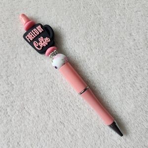 Pink Coffee-Themed Pen